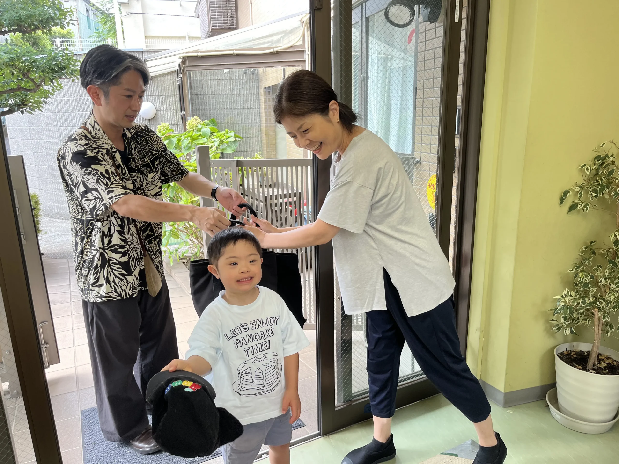 登園、朝の支度